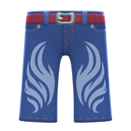 Animal Crossing Items Embellished Denim Pants Blue