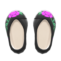 Animal Crossing Items Embroidered Shoes Black