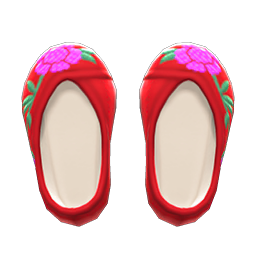 Animal Crossing Items Embroidered Shoes Red