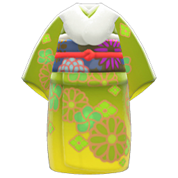 Animal Crossing Items Fancy Kimono Parrot green