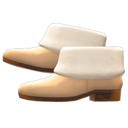 Animal Crossing Items Faux-fur Ankle Booties Beige