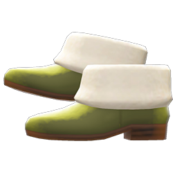 Animal Crossing Items Faux-fur Ankle Booties Olive