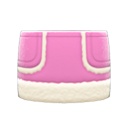Animal Crossing Items Faux-shearling Skirt Pink