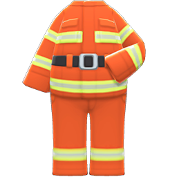 Animal Crossing Items Firefighter Uniform Flame orange