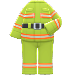 Animal Crossing Items Firefighter Uniform Lime yellow