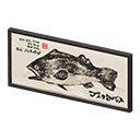 Animal Crossing Items Fish Print Black bass