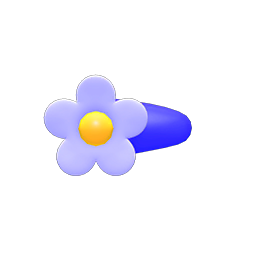 Animal Crossing Items Floral Hairpin Blue