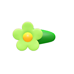 Animal Crossing Items Floral Hairpin Green