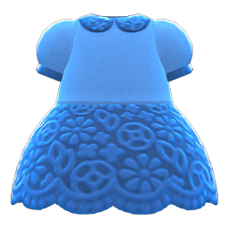 Animal Crossing Items Floral Lace Dress Blue