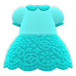 Animal Crossing Items Floral Lace Dress Light blue