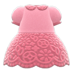 Animal Crossing Items Floral Lace Dress Pink