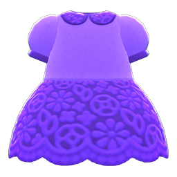 Animal Crossing Items Floral Lace Dress Purple