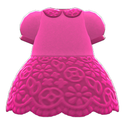 Animal Crossing Items Floral Lace Dress Ruby red
