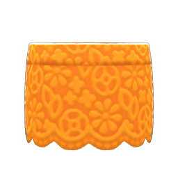 Animal Crossing Items Floral Lace Skirt Orange