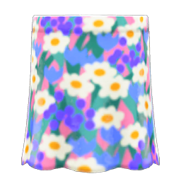 Animal Crossing Items Floral Skirt Pink