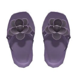 Animal Crossing Items Flower Sandals Black