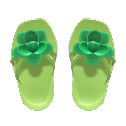 Animal Crossing Items Flower Sandals Green