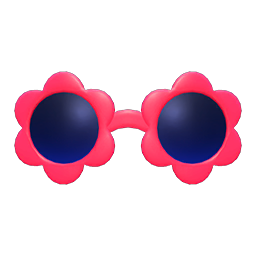 Animal Crossing Items Flower Sunglasses Red
