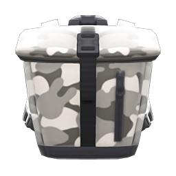 Animal Crossing Items Foldover-top Backpack Gray