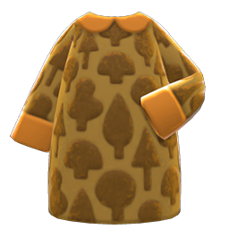 Animal Crossing Items Forest-print Dress Brown