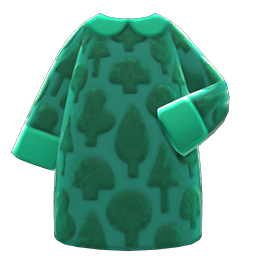 Animal Crossing Items Forest-print Dress Green