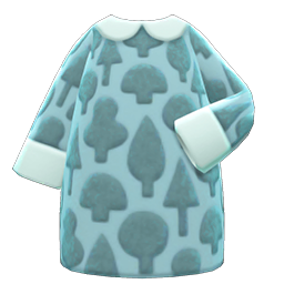 Animal Crossing Items Forest-print Dress Pale blue