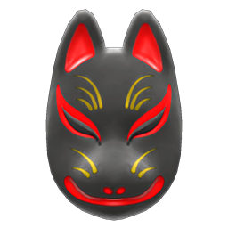 Animal Crossing Items Fox Mask Black