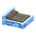 Animal Crossing Items Frozen Bed Ice blue / Dark brown