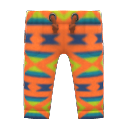 Animal Crossing Items Geometric-print Pants Orange