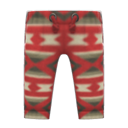 Animal Crossing Items Geometric-print Pants Red