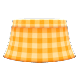 Animal Crossing Items Gingham Picnic Skirt Orange