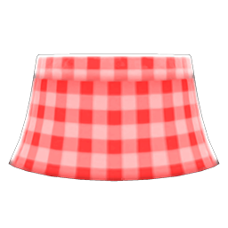 Animal Crossing Items Gingham Picnic Skirt Red