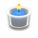 Glass Holder With Candle Blue