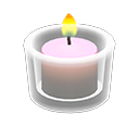 Glass Holder With Candle Pink