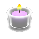 Glass Holder With Candle Purple