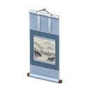 Animal Crossing Items Hanging Scroll Blue / Mountains