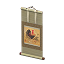 Animal Crossing Items Hanging Scroll Brown / Bird