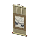 Animal Crossing Items Hanging Scroll Brown / Mountains