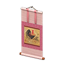 Animal Crossing Items Hanging Scroll Pink / Bird
