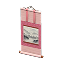 Animal Crossing Items Hanging Scroll Pink / Mountains