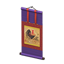 Animal Crossing Items Hanging Scroll Purple / Bird