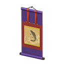 Animal Crossing Items Hanging Scroll Purple / Fish
