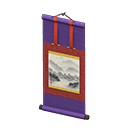 Animal Crossing Items Hanging Scroll Purple / Mountains