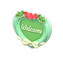 Animal Crossing Items Heart Doorplate Green