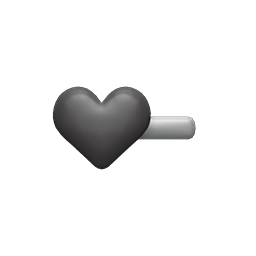 Animal Crossing Items Heart Hairpin Black
