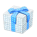 Animal Crossing Items Illuminated Present White with blue ribbon