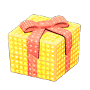 Animal Crossing Items Illuminated Present Yellow with red ribbon