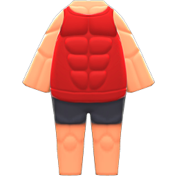Animal Crossing Items Instant-muscles Suit Red