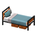 Animal Crossing Items Ironwood Bed Teak / Blue-gray