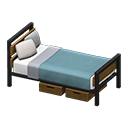 Animal Crossing Items Ironwood Bed Walnut / Blue-gray